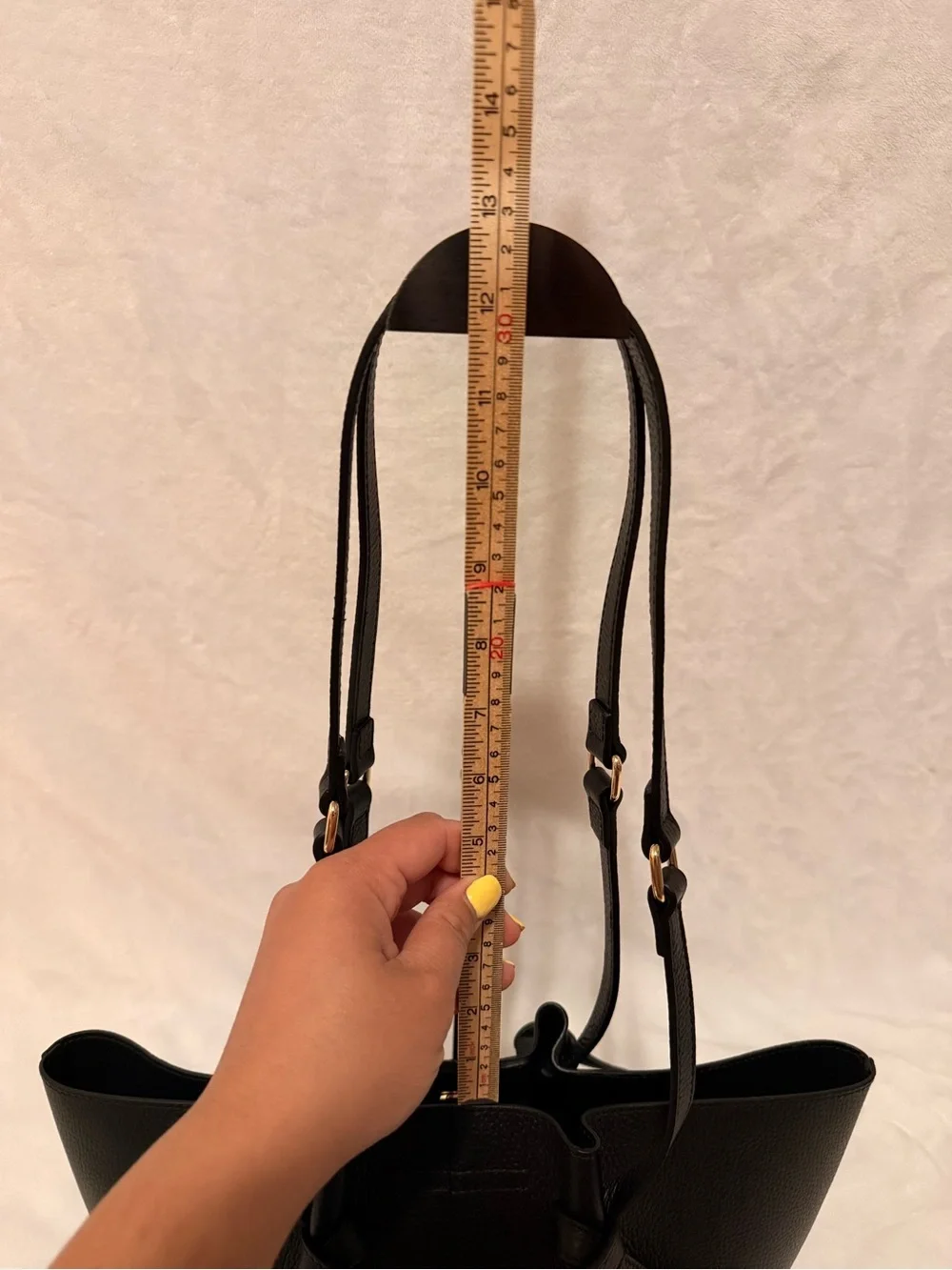 Isadora Black Leather Tote Bag